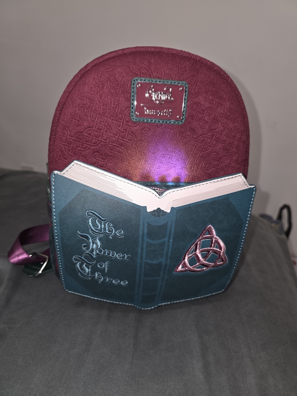 Loungefly The Power of Three Book Backpack - Plum